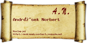 Andrásek Norbert névjegykártya
